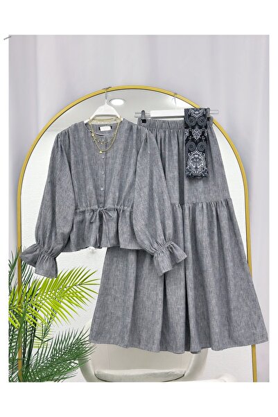 YEDİLALE SUKNJA SA NABIRANIM STRUKOM K Lan BLUZ DVOSTRUKI SET [BEZ ŠALA]