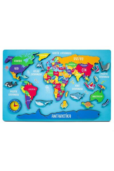 Empressco Dünya Haritası Puzzle, Montessori Puzzle