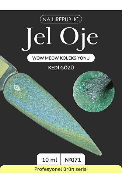 Nail Republic Kalıcı Oje WOW MEOW Kedi Gözü №071 (10 ml) – Gümüş Holografik M...