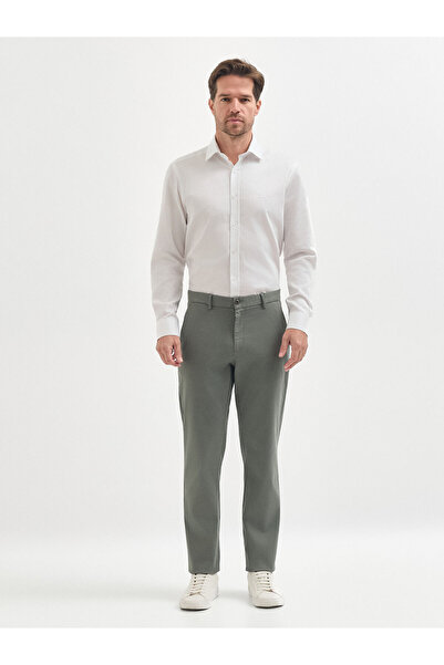Karaca Haki Pamuk Karışımlı Casual Pantolon