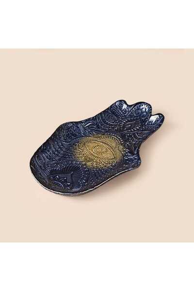Evidea Deco Rabia Eli Dekoratif Tabak - Lacivert - 22x15 cm