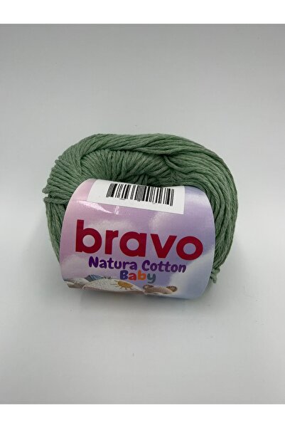 Bravo Natura Cotton Baby Yeşil 802 %100 Pamuk Örgü İpi 50 Gr 130 Mt