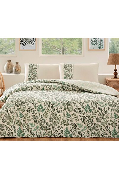 Özdilek Nev Series -Green Kalendra- Single Duvet Cover Set