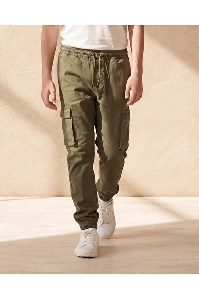REDTAG Senior Boys Olive Cargo Trousers