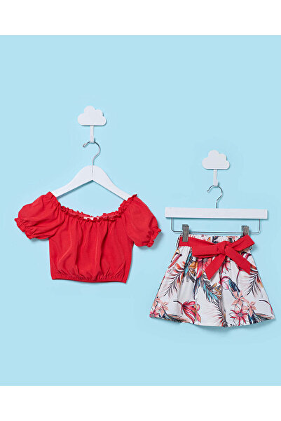 REDTAG Infant Girls Red 2 Piece Set