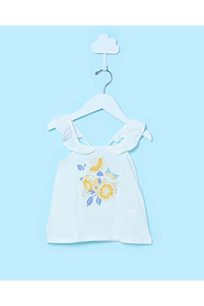 REDTAG Infant Girls White Floral Printed Top