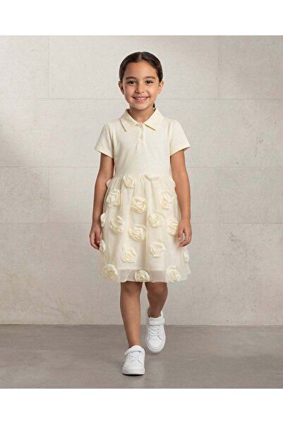 REDTAG Girls White Floral Dress