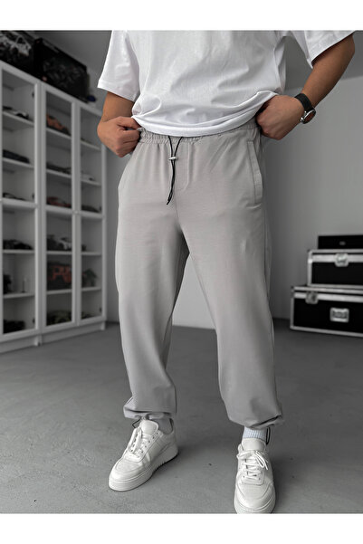 BYBASICMAN Ice Gray Stoper Paça Baggy Tracksuit Jj-711