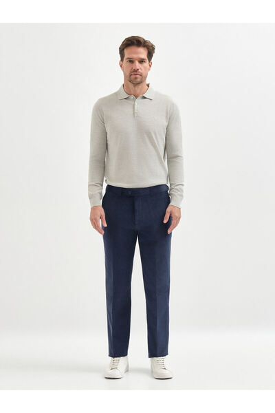Karaca Lacivert Kadife Pamuk Karışımlı Klasik Pantolon