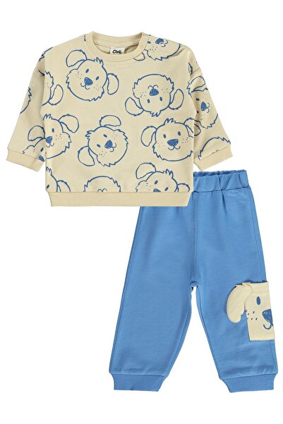 Civil Baby Köpek Baskılı 6-18 Ay Takım - Bej 6-9 Ay