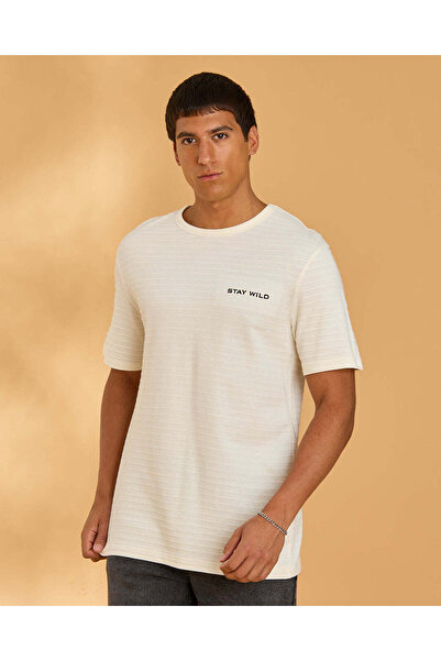 REDTAG Men Dark Grey Jacquard T-Shirt