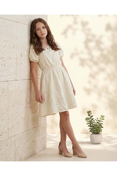 REDTAG Senior Girls Yellow Embellished Dress