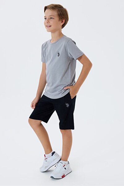 U.S. Polo Assn. Set Bermuda gri pentru băieți U.S. Polo Assn