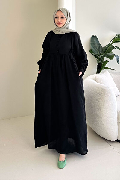 Ovn. Liorena Side-Tie I Muslin Dress - Black
