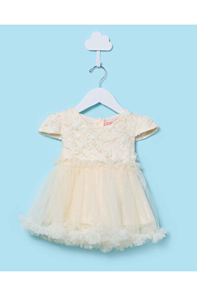 REDTAG Infant Girls Yellow Party Dress