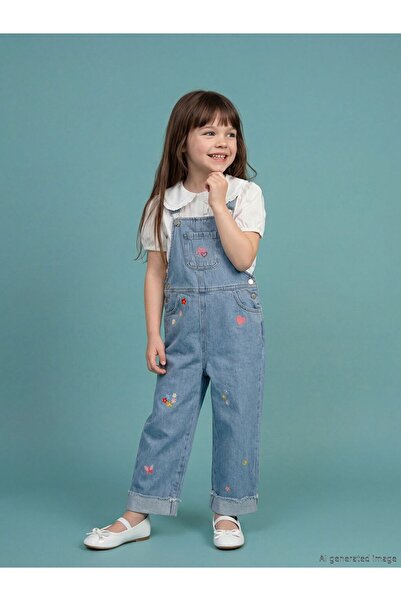 LC Waikiki LCW Παιδικό Κεντητό Τζιν Σαλπέτ για Κορίτσια