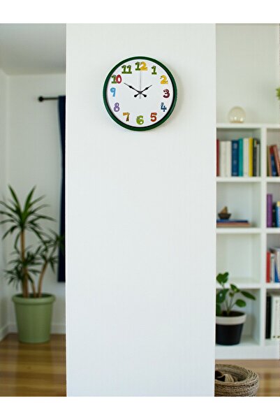 Generic Brand 36 cm Green Children's Room Wall Clock