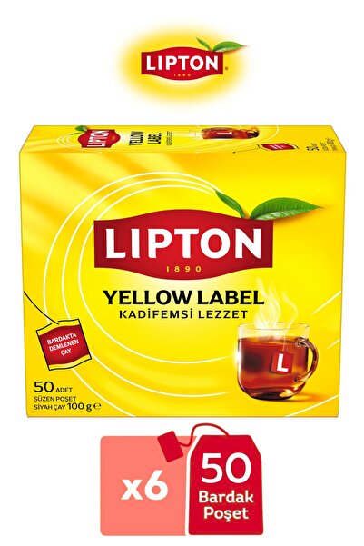 Lipton Yellow Label Bardak Poşet Çay 50li x 6 Adet