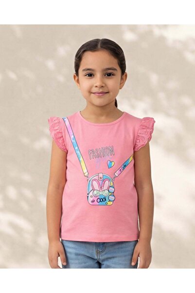 REDTAG Girls Pink Printed T-Shirt