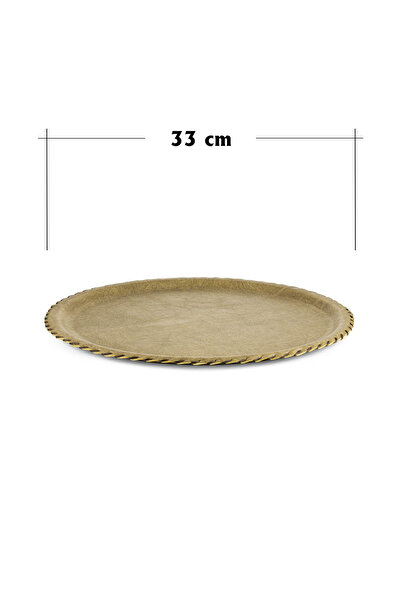 GRAND CAM 33 cm Leather Round Serving Tray