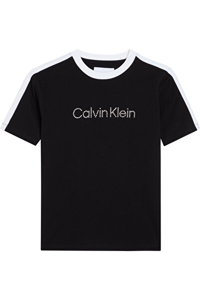 Calvin Klein تي شيرت أسود للأولاد من تيبينج إس إس