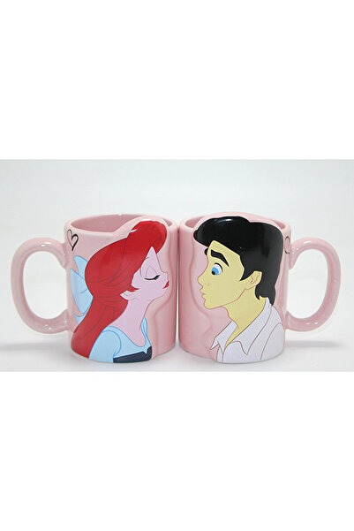HEPBİMODA Prenses ve Prens Ariel & Prens Eric 2’li Çift Kupası Bardağı Küçük ...