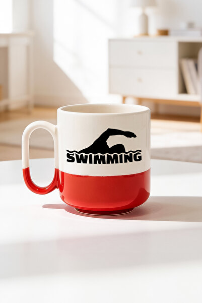 BB TRADE Swimming Design Ceramic Printed Pro Mug 330ml