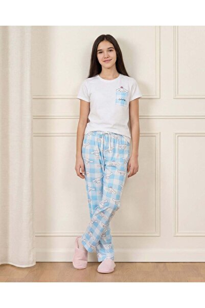REDTAG Senior Girls White Cinnamoroll Print Pyjama Set