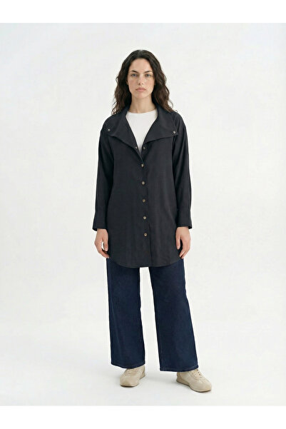 ALLDAY Black-Collar Detailed Buttoned Shirt