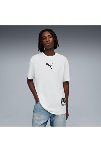Puma تي شيرت رياضي برسومات جرافيكية 692169 تي شيرت رجالي أبيض