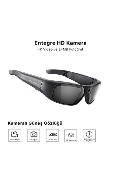 OhO sunshine 628 4K Ultra HD Kameralı Akıllı Güneş Gözlüğü - 128GB Hafıza, TR...