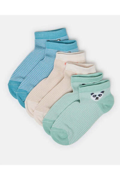 REDTAG Boys Assorted 3 Pairs Ankle Length Socks