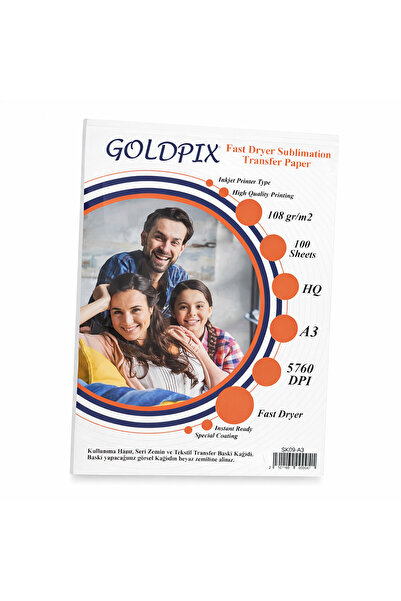 Goldpix ورق سبلميشن A3 108 جرام سريع الجفاف ورق نقل حراري 100 ورقة