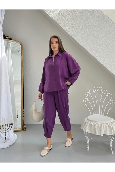 NEW JOURNAL Women's Purple Tensel Shirt-Shalwar Trouser Set Frv10