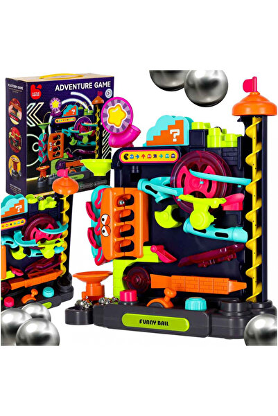 Ikonka Joc de constructie pentru copii Toy Ball, tip circuit cu 6 bilute argi...