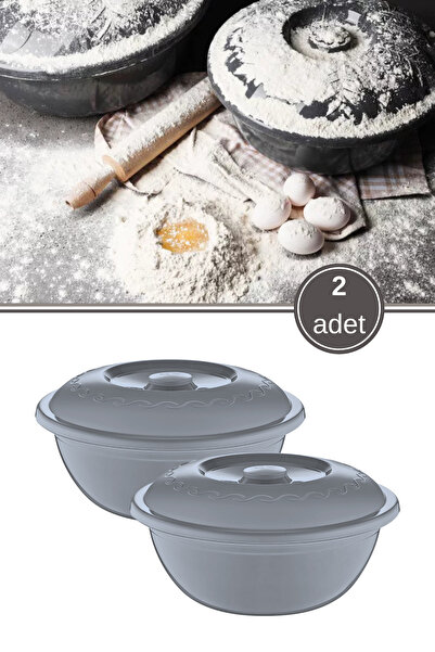 Flora 2 Adet Kapaklı Hamur Leğeni 5 Lt, Kek Börek Mayalama Yoğurma Çırpma Sak...