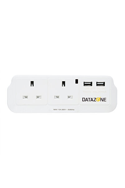Datazone Bi-Directional Power Adapter + Two USB Input Ports White Color Model...