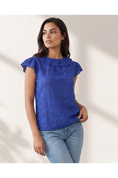 REDTAG Women Blue Textured Blouse