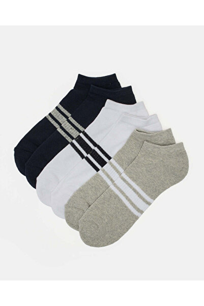 REDTAG Men Assorted 3-Pack Half Terry Ankle Socks