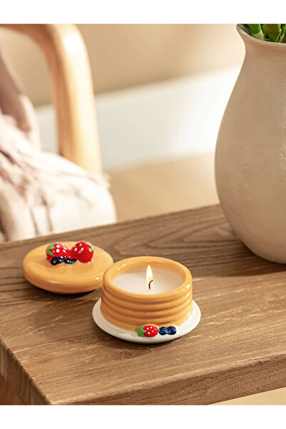 LC Waikiki LCW HOME Karışık Pankek Figürlü Seramik Mumluk 8 Cm