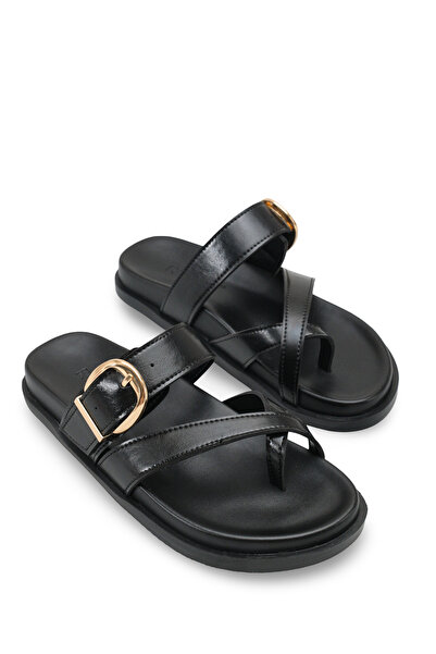 Riccon Flip Flops de damă papuci 0012161 Negru Rustic