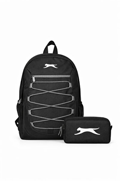 Slazenger Lisanslı 2’li Siyah Okul Seti - 3 Bölmeli Laptop Gözlü Sırt Çantası...