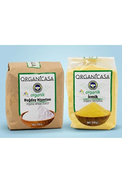 organicasa 2Li Set Organik Buğday İrmik 500 Gr + Organik Buğday Nişastası 500 Gr