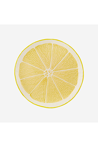 Bordallo Pinheiro طبق تقديم سيراميك أصفر ليموني 33 سم