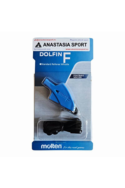 MOLTEN Fluier de fotbal/handbal Dolfin F RA0070, albastru, 124 dB, cu cablu