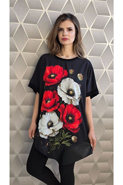 MAXORA SHOP Short-sleeved blouses with Leather inserts