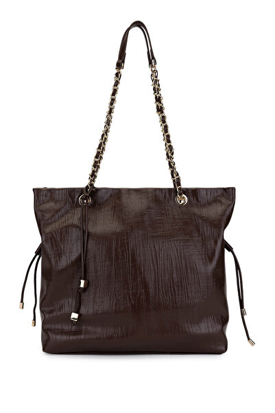 Tamer Tanca Women's Faux Leather Brown Shoulder Bag