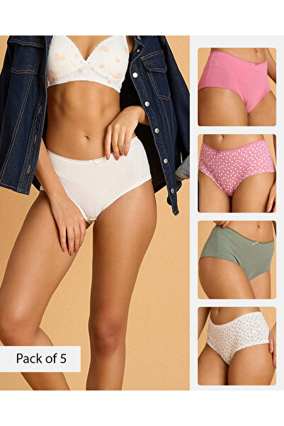 REDTAG Women Assorted 5 Pack 365 Boyleg Briefs