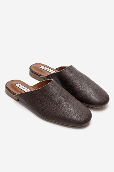 by selvi Lukka Shoes Genuine Leather Joyce Women's Bitter Brown Sabo Slipper