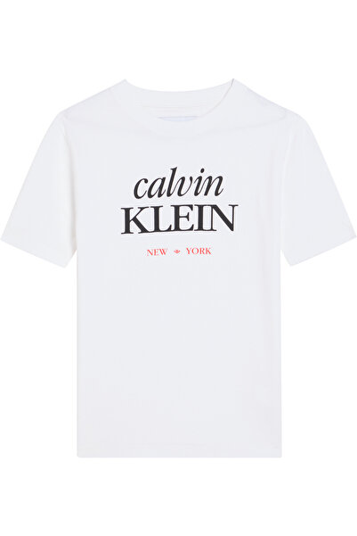 Calvin Klein Boy's Logo Detailed Ss White T-Shirt
